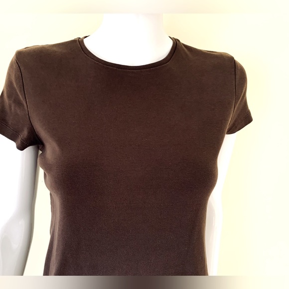 Jones New York Signature 100% cotton tops lot of 2 crew neck brown & creamy tan - Picture 8 of 16